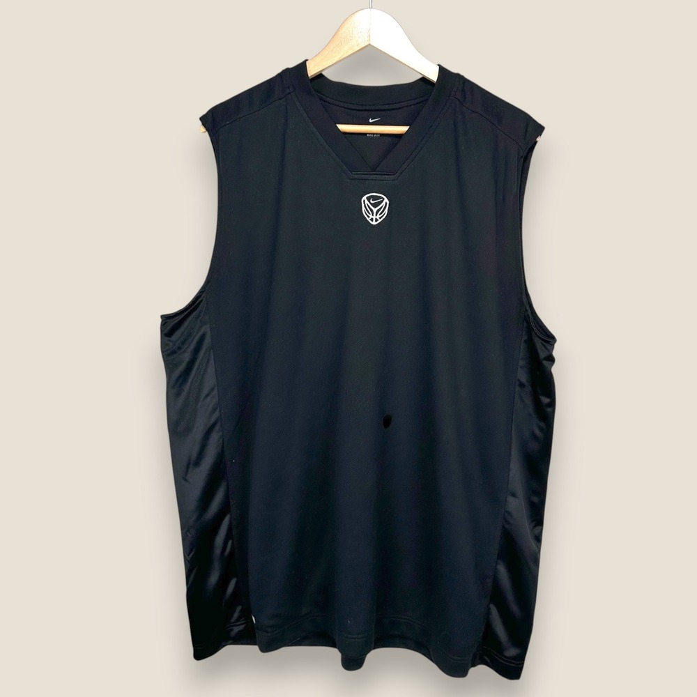 Vintage Nike Dri-Fit Sleeveless Basketball Jersey Men 2XL Black Mesh Wicking